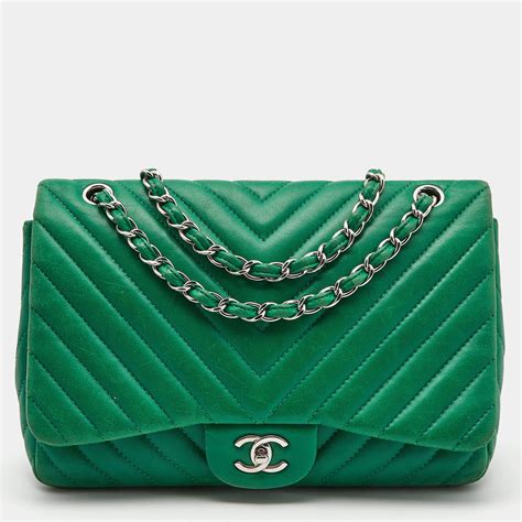 dark green chanel|Chanel green 17s chevron.